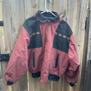 Canyon Guide Outfitters Men's XL Red Aztec Bomber Jacket Vintage Style